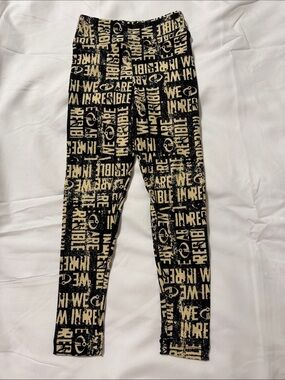 Disney Incredibles Graphic Kids Leggings, Black & Cream, LuLaRoe S/M, NWOT